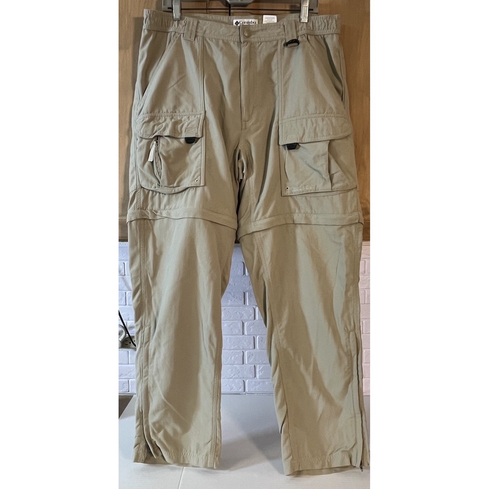 Columbia GRT Convertible Fishing Pants Mens L Omni Dry Hiking Zip Off Legs Pack